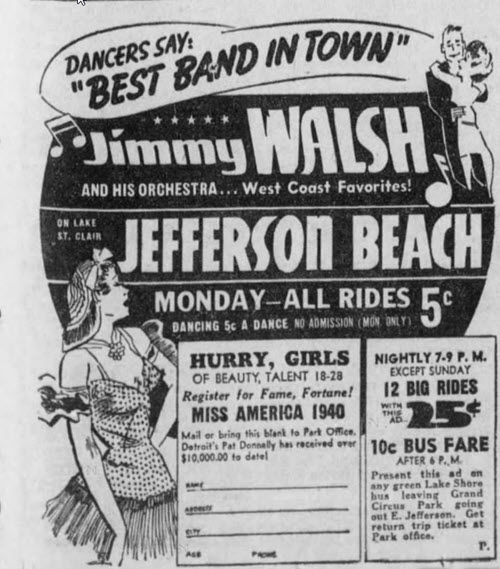 Jefferson Beach - Ad From Aug 11 1940